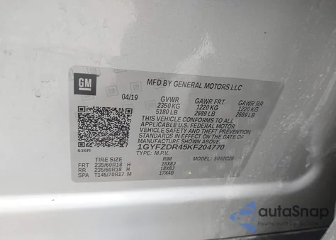 2019 Cadillac Xt4 Premium Luxury from USA, damaged, VIN 1GYFZDR45KF204770